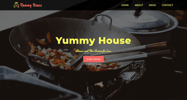 Yummy House Landing Page